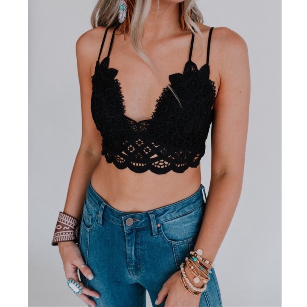 💗 White lace bralet sexy boho double strap - Picture 7 of 10